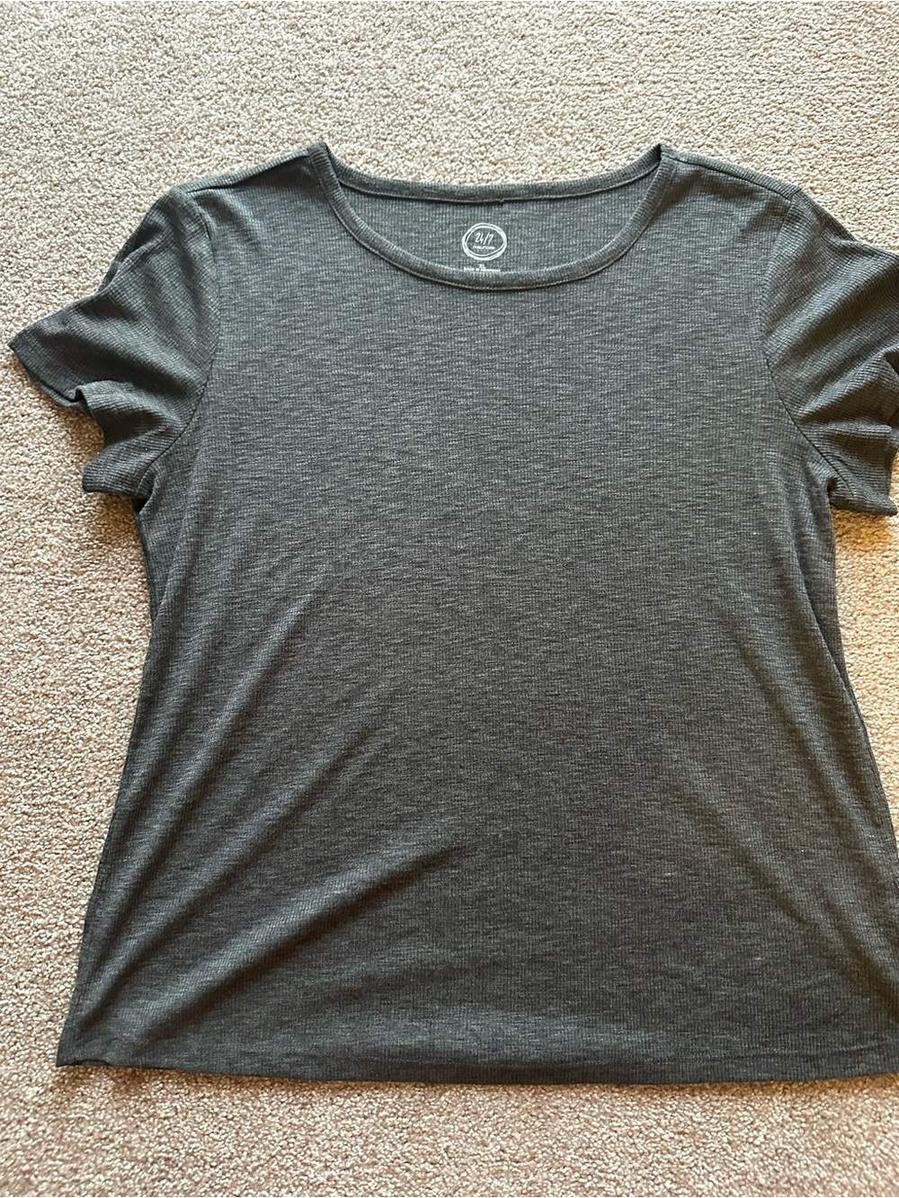 Maurices Women's Dark Charcoal Scoop Neck Short Sleeve Tee